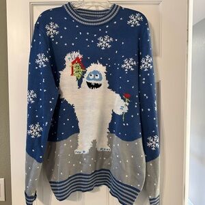 Tipsy Elves Blue and Gray Yeti Christmas Sweater